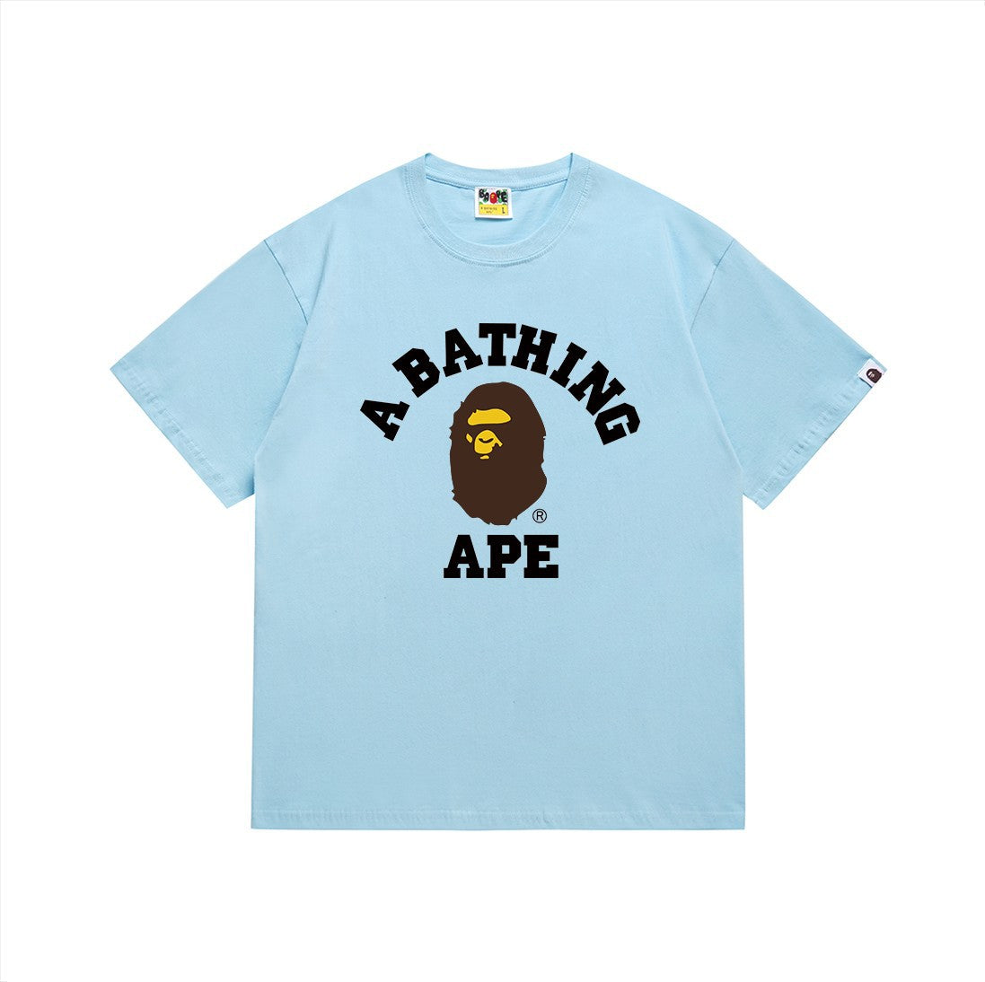 Printed Cotton T-shirt with Ape Head Design