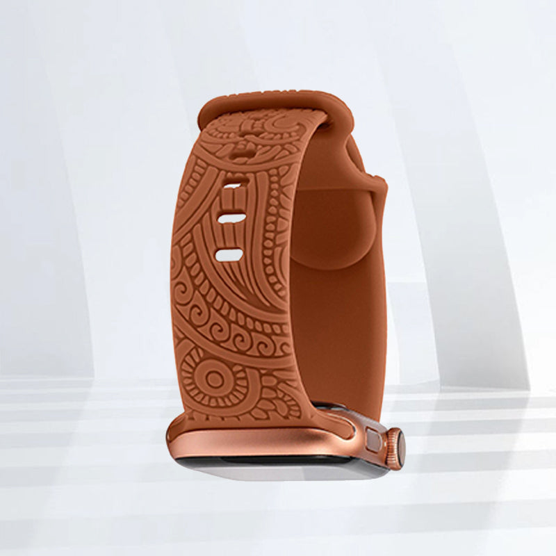 Engraved Apple Watch Band Features personalized engraved patterns for a unique aesthetic.