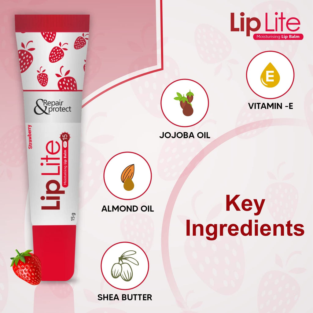 Lip Lite Strawberry Moisturising Lip Balm 15g (Pack of 5)