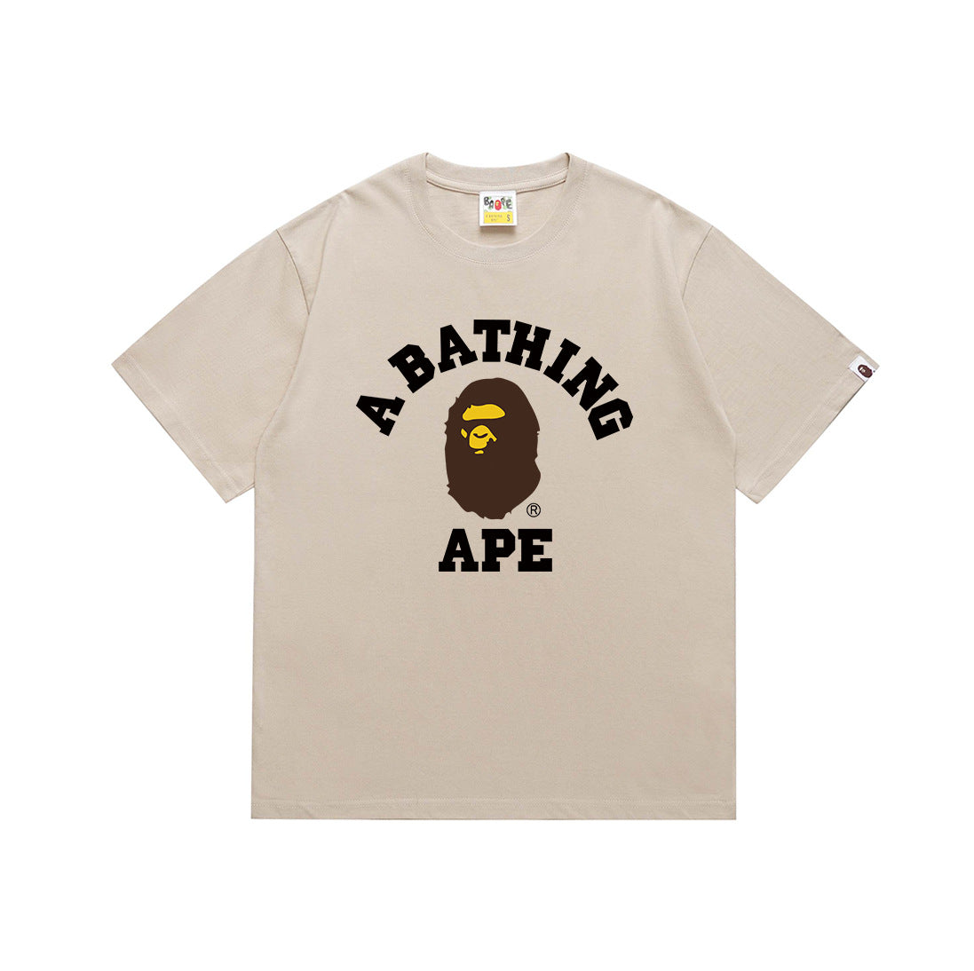 Printed Cotton T-shirt with Ape Head Design