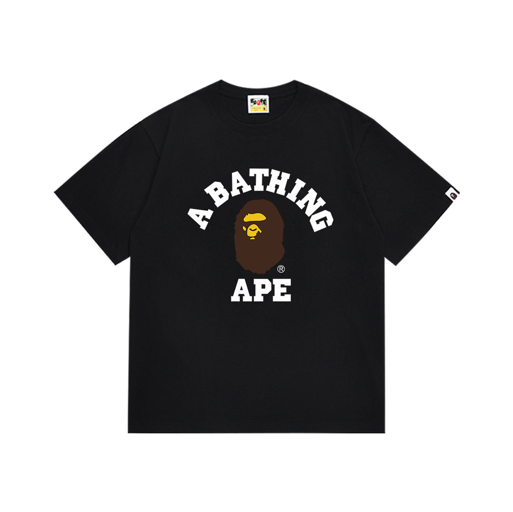Printed Cotton T-shirt with Ape Head Design