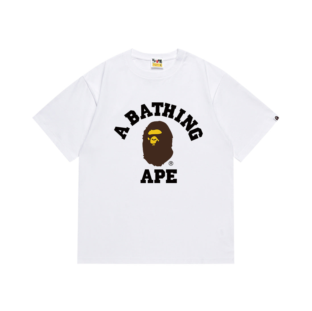 Printed Cotton T-shirt with Ape Head Design