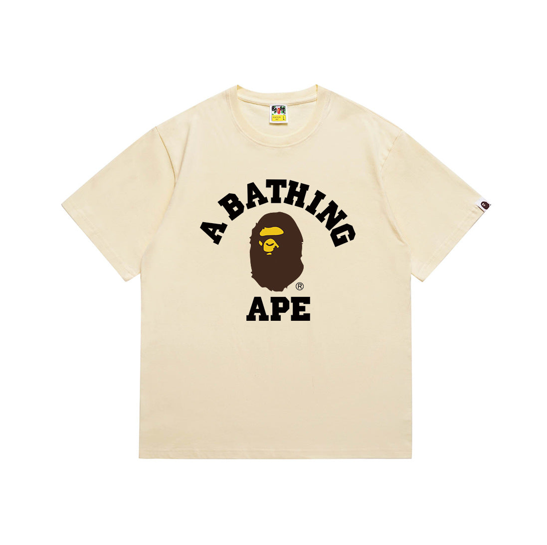 Printed Cotton T-shirt with Ape Head Design