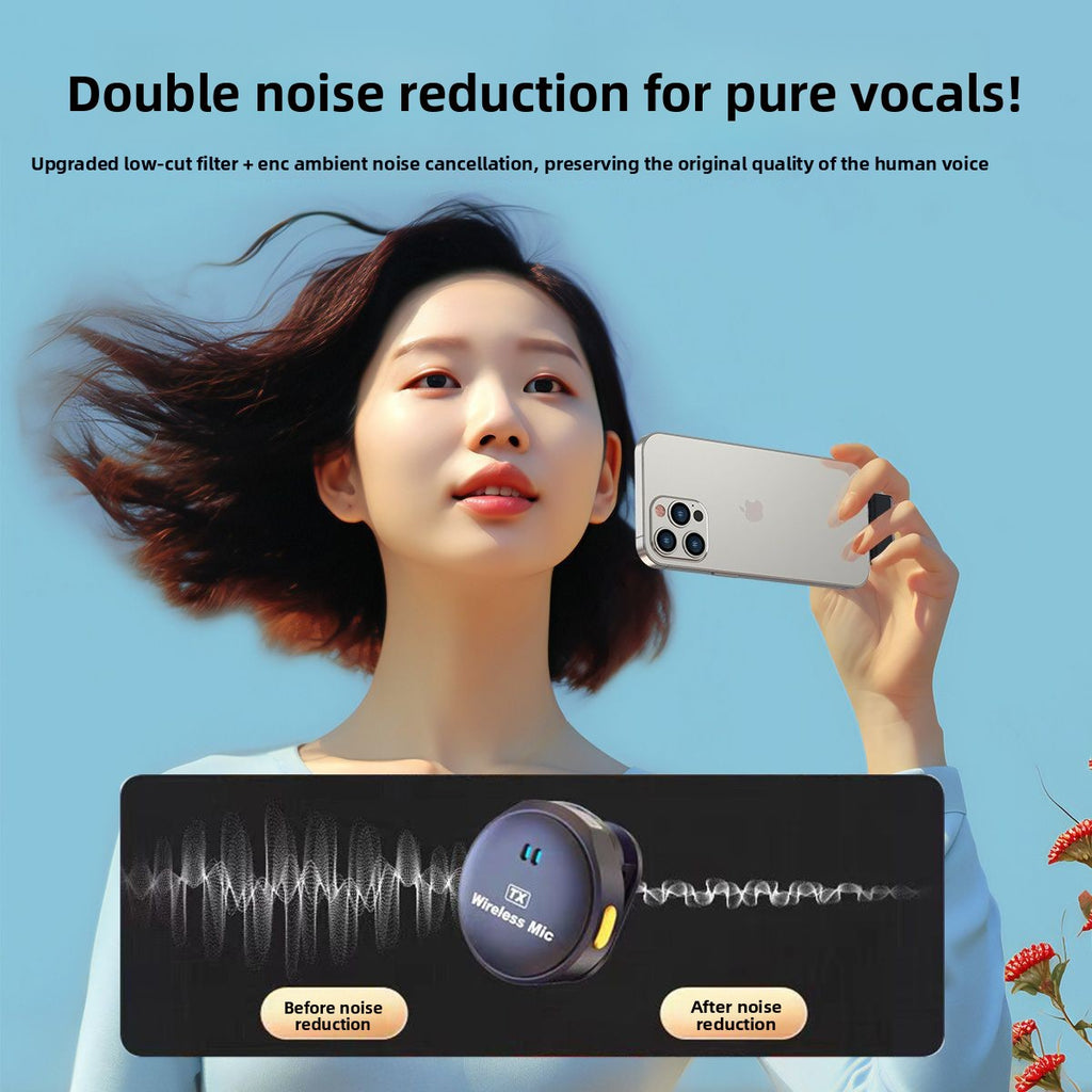 Clip-on 2-in-1 Wireless Live Streaming Microphone