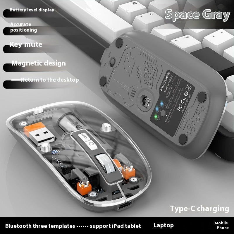 Transparent Wireless Mouse Desktop Computers And Laptop Office Home Mouse