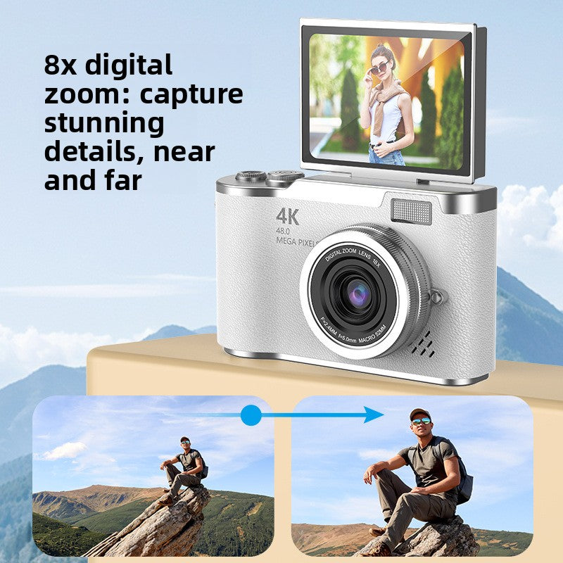 Digital Camera 4K Resolution: Delivers ultra-high definition imaging for crisp