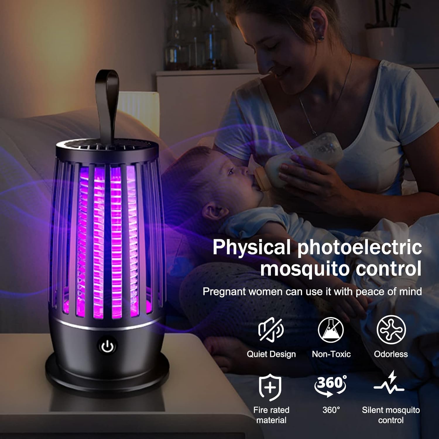 Eco Friendly Electronic LED Mosquito Killer Machine Trap Lamp, Theory Screen Protector Mosquito Killer lamp for House ome, USB Powered Electronic (Bug Zapper Electric Mosquito Lamp)