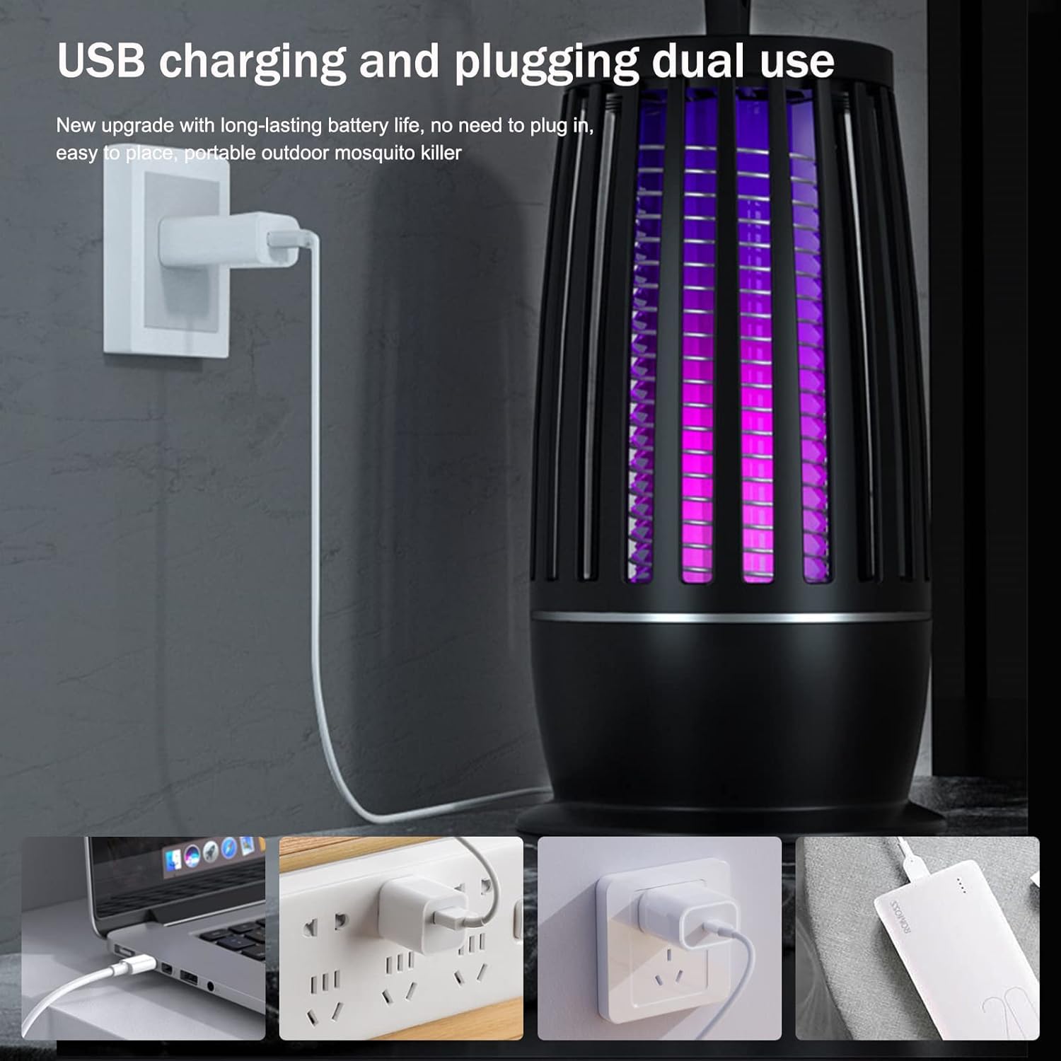 Eco Friendly Electronic LED Mosquito Killer Machine Trap Lamp, Theory Screen Protector Mosquito Killer lamp for House ome, USB Powered Electronic (Bug Zapper Electric Mosquito Lamp)