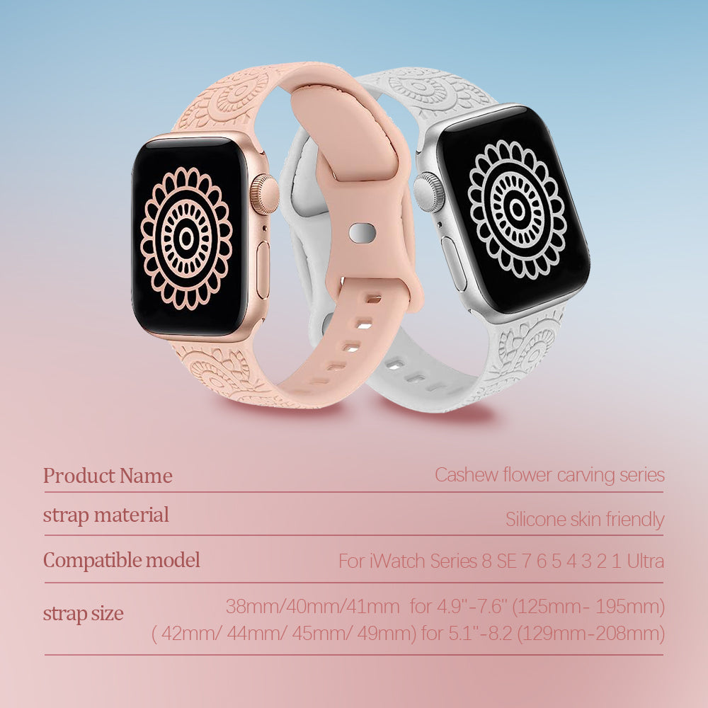 Engraved Apple Watch Band Features personalized engraved patterns for a unique aesthetic.
