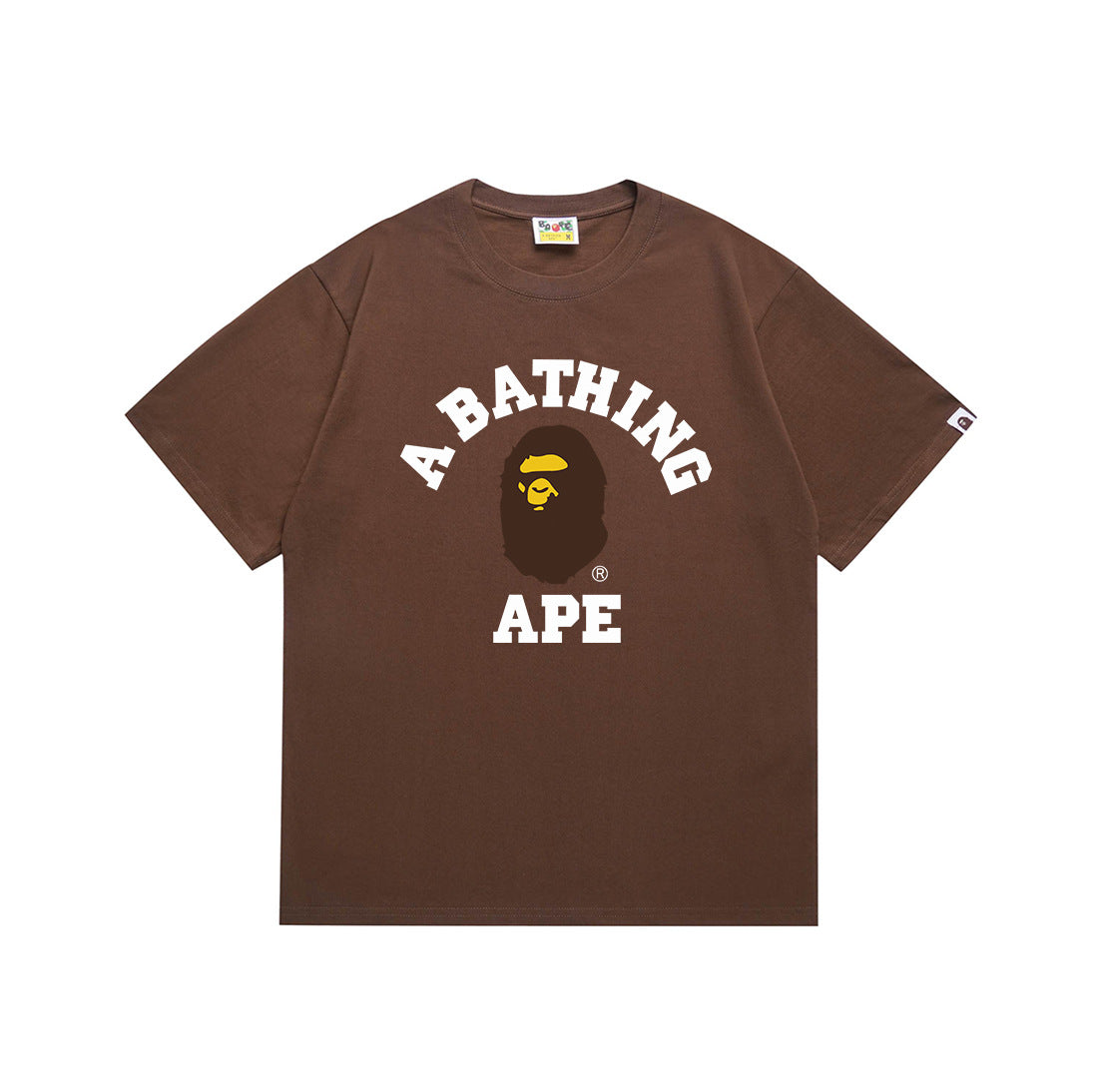 Printed Cotton T-shirt with Ape Head Design