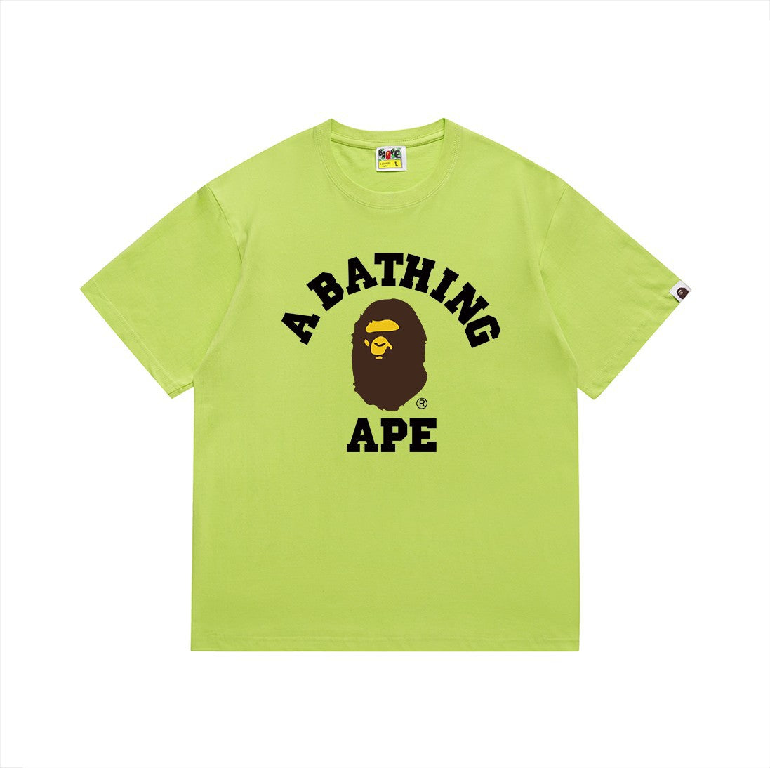 Printed Cotton T-shirt with Ape Head Design