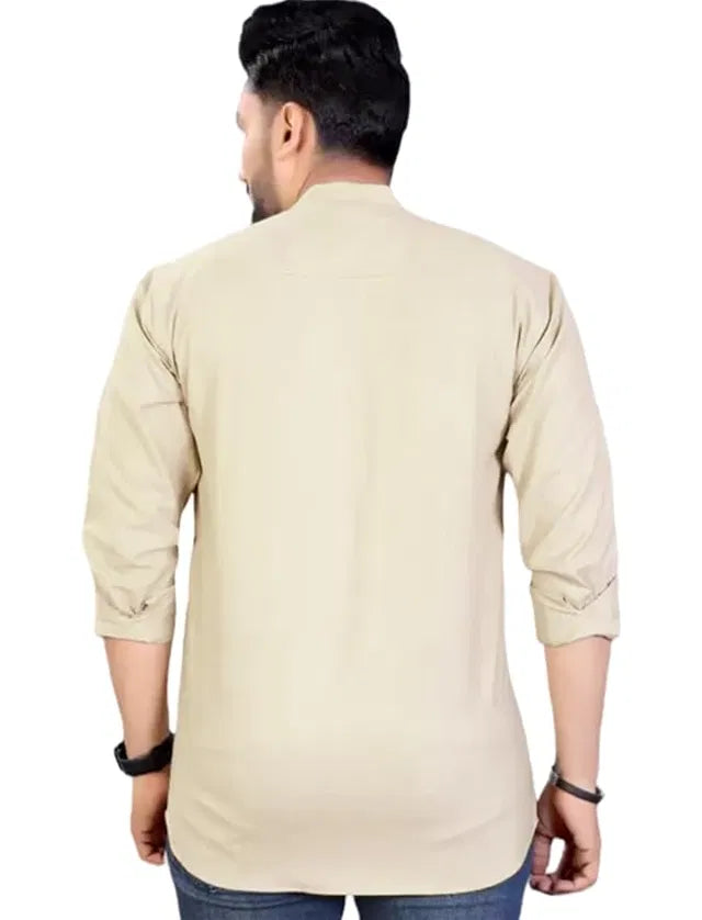 Men's Slim Fit Full Sleeve Cotton Short Kurta Pack of 3
