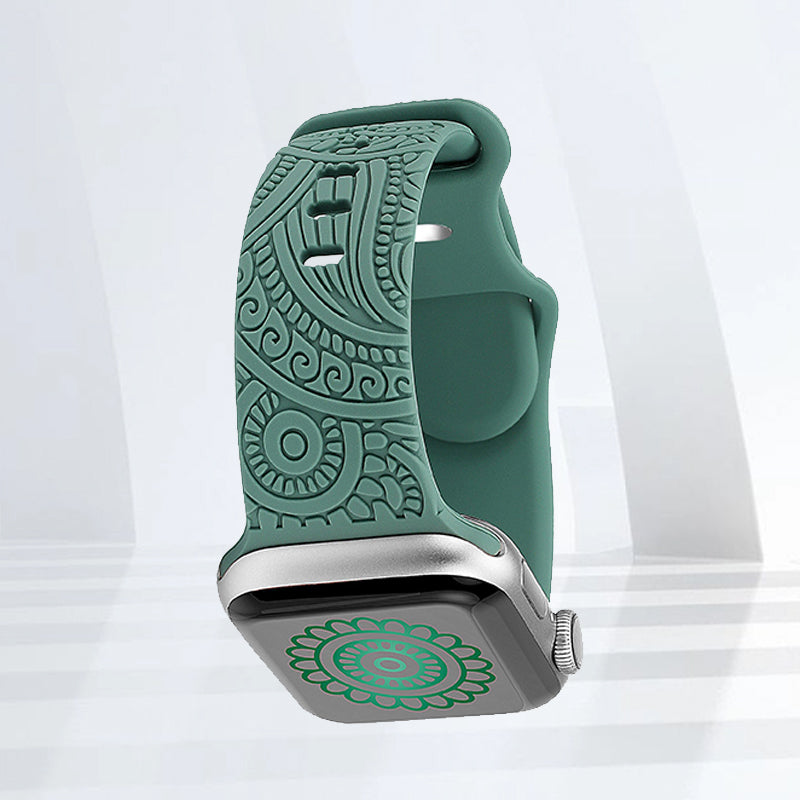 Engraved Apple Watch Band Features personalized engraved patterns for a unique aesthetic.
