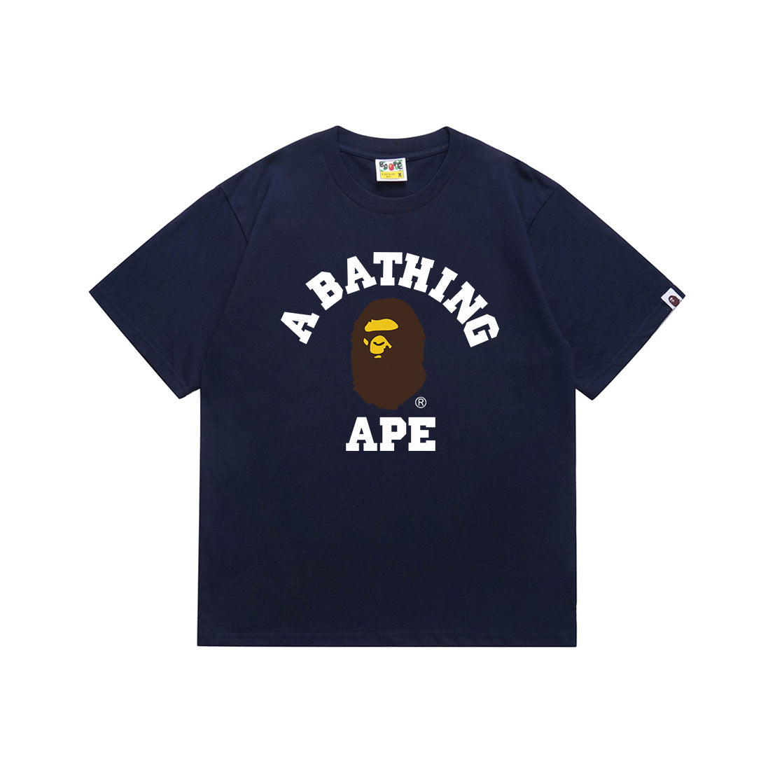 Printed Cotton T-shirt with Ape Head Design