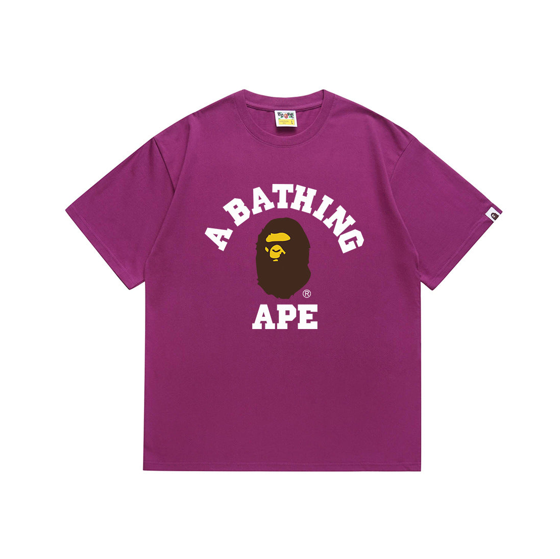 Printed Cotton T-shirt with Ape Head Design